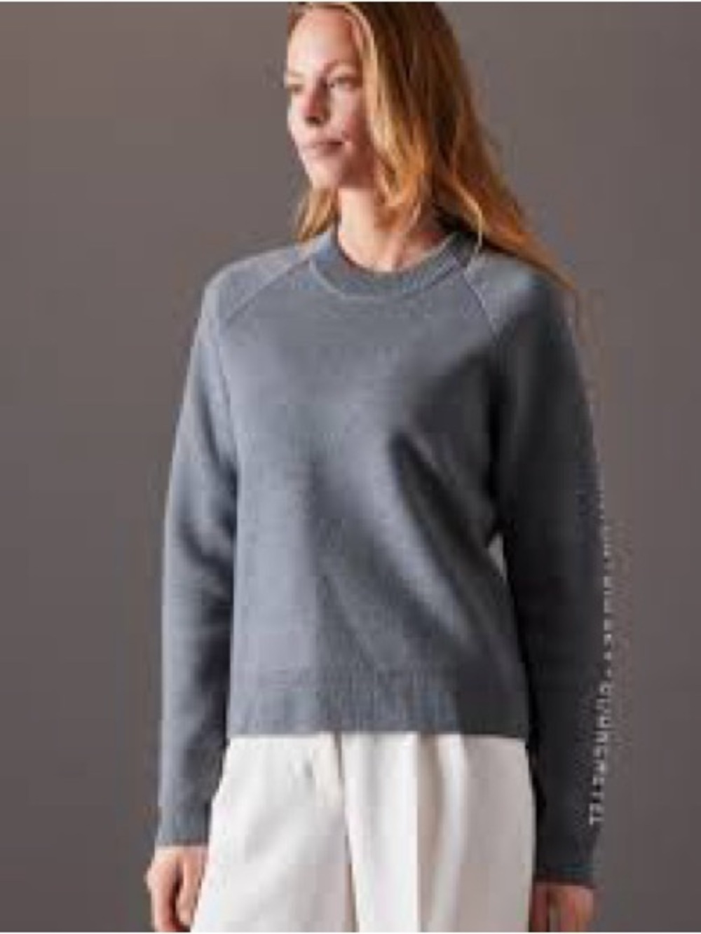 Women's Grey Aether Merino Wool Ski Town  Sweater -Small